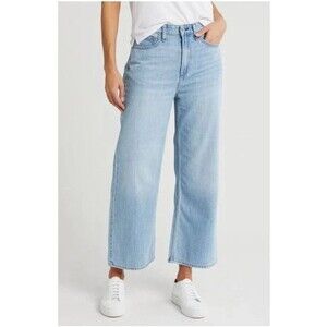 NWOT Rag & Bone Denim Lori Mid-Rise Wide Leg Crop Jeans Light Wash Size 30